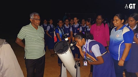 School children at an astronomy event.  