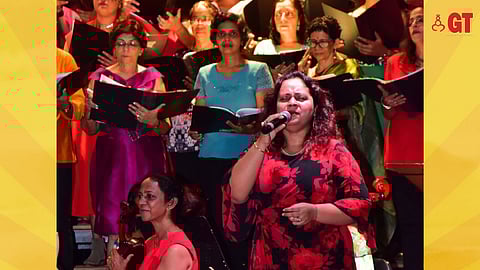 Sonia Shirsat singing with the Stuti Choir