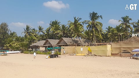 Fewer visitors on Agonda beach.  