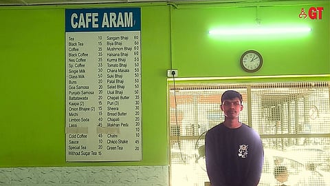 The menu at Cafe Aram in Panjim.