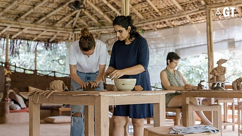 A pottery class at Mati Earth Studio. 