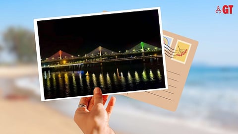The Atul Setu Bridge in Panjim is a sight to behold at night.