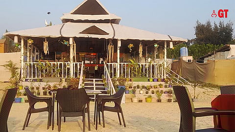 Shack in the vicinity of high-end resorts.