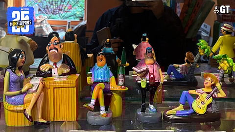 Miniature figurines from Mario Miranda's paintings.