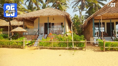 Beach huts provide a unique accommodation experience.