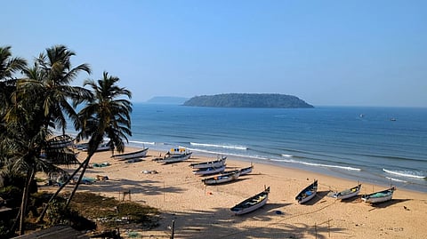 The beautiful Baina beach seen from the flyover. 
