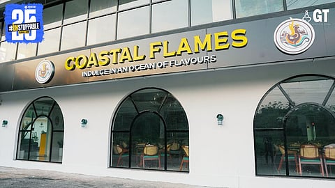 Entrance of Coastal Flames restaurant.