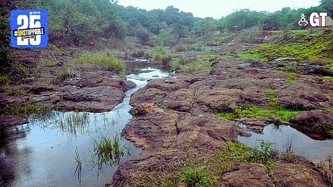 Kalsa nala, which was once the pathway of water to the River Mhadei, now runs dry.