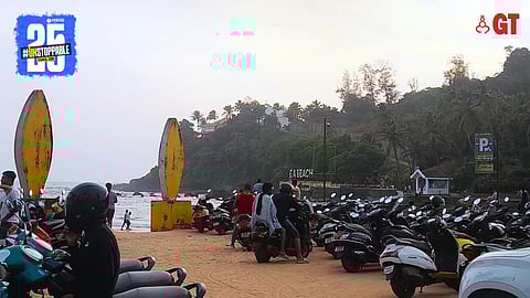 Bikes are a common mode of transport for tourists visiting Goa during the monsoons.