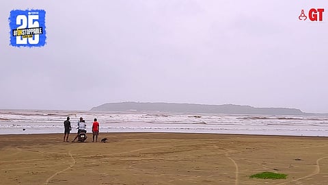 Goa’s beaches hardly get any visitors during the monsoons.