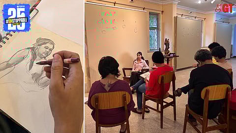 Artists at work.  
