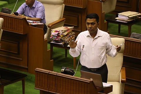 Pramod Swant speaking during the Goa monsoon assembly session on Friday, July 30, 2021