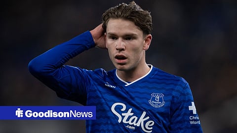  Tyler Dibling of Everton during the Premier League match between Everton and Arsenal at Hill Dickinson Stadium