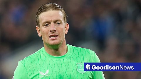 Jordan Pickford playing for Everton