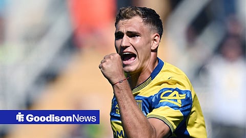 Everton target Mateo Pellegrino in action for Parma.
