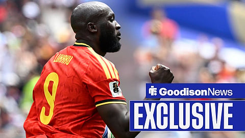 Romelu Lukaku celebrates for Belgium