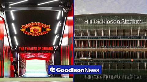 General shots of the Old Trafford tunnel area and Hill Dickinson Stadium