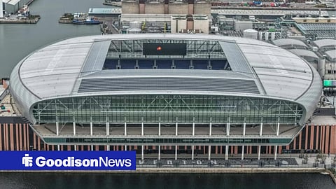 An overhead shot of Everton's Hill Dickinson Stadium