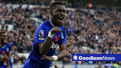 Idrissa Gueye celebrating for Everton
