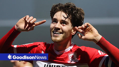 Hayden Hackney celebrating a goal for Middlesbrough