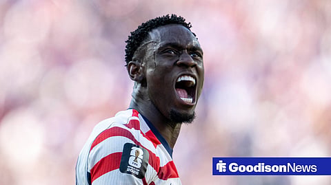 Everton target Folarin Balogun in action for the United States.