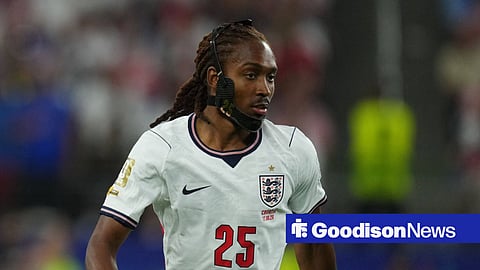 Everton target Djed Spence in action for England