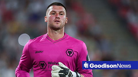 Samuel Johnstone in action for Wolves looking straight on