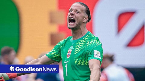 Orjan Nyland in action for Norway at the 2026 World Cup