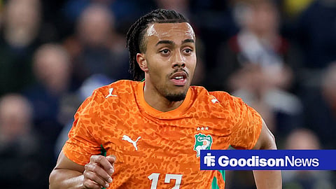 Guela Doue in action for Ivory Coast at the 2026 World Cup