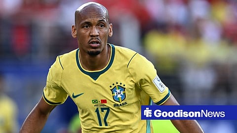 Fabinho playing for Brazil