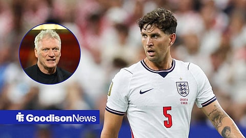 Everton target John Stones in action for Everton, David Moyes in inset