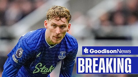 James Garner in Premier League action for Everton in 2025-26