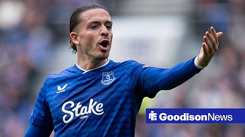 Jack Grealish playing for Everton