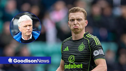 Alistair Johnston and Everton boss David Moyes
