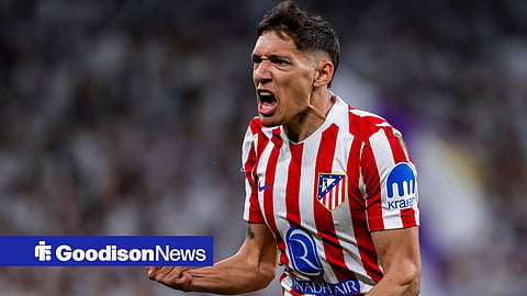 Nahuel Molina celebrating for Atletico Madrid