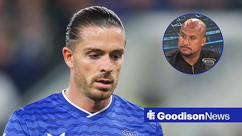 Jack Grealish in action for Everton and Gabby Agbonlahor 