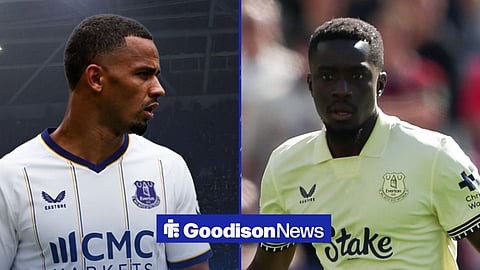 Iliman Ndiaye and Idrissa Gueye in Everton shirts