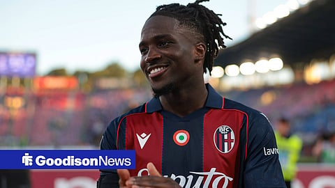 Jonathan Rowe playing for Bologna