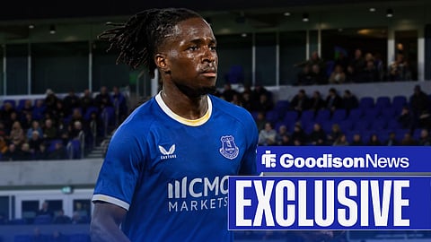 Jonathan Rowe in an Everton shirt