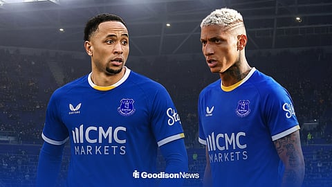 Kenny Tete and Richarlison side-by-side in new Everton home shirt ahead of Hill Dickinson Stadium