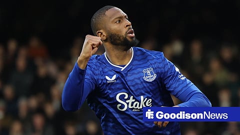 Beto in action for Everton celebrating a goal