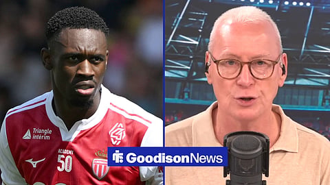 Folarin Balogun in action for AS Monaco and Jim White on talkSPORT