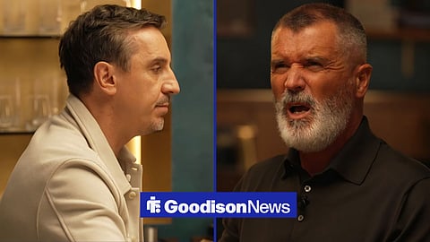 Gary Neville and Roy Keane presenting on The Overlap
