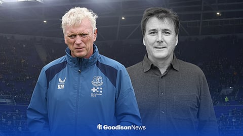 Everton manager David Moyes and Everton owner/chairman Dan Friedkin