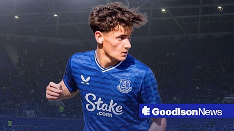 Arthur Barratt in an Everton shirt