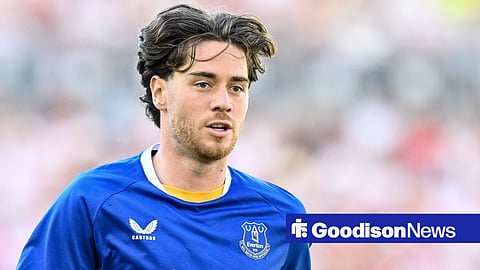 Hayden Hackney playing for Everton
