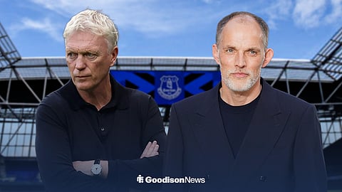 David Moyes and Thomas Tuchel at Hill Dickinson Stadium