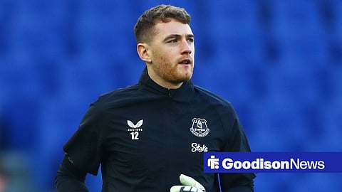 Mark Travers in action for Everton