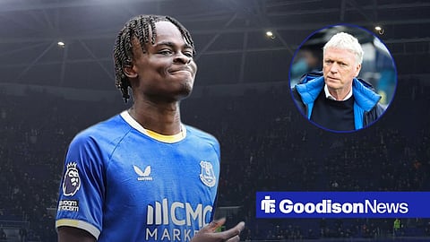 Everton ace Tyrique George and David Moyes