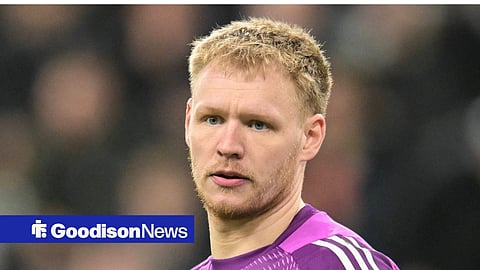Aaron Ramsdale staring on while playing for Newcastle United